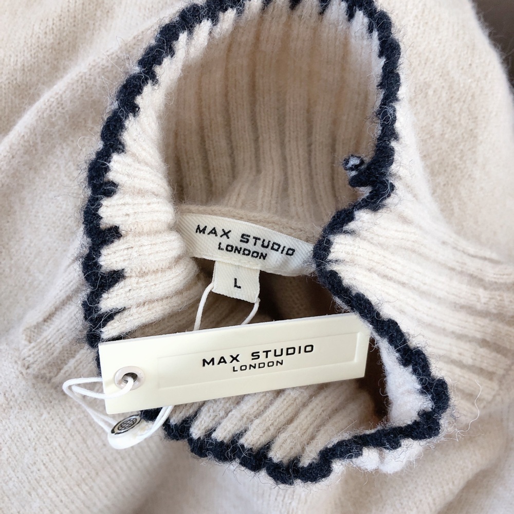 Max Studio Sweater Large off-white turtle neck sweater women’s - Picture 13 of 14